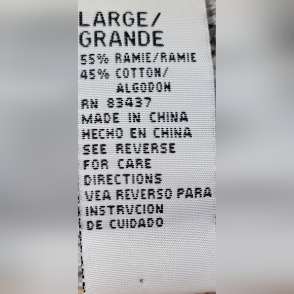 Tiara International Cardigan Full Zipper Sweater Ramie & Cotton sz Large - Picture 5 of 8